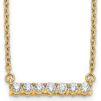14K Yellow Gold 18" Diamond Bar Necklace with 1/4 Carat Total Diamond Weight by Oro Pregiato