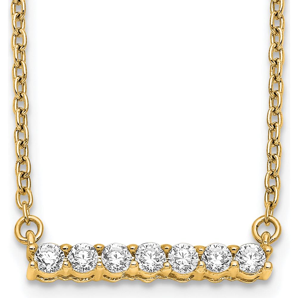 14K Yellow Gold 18" Diamond Bar Necklace with 1/4 Carat Total Diamond Weight by Oro Pregiato