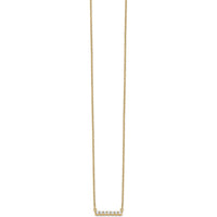 14K Yellow Gold 18" Diamond Bar Necklace with 1/4 Carat Total Diamond Weight by Oro Pregiato