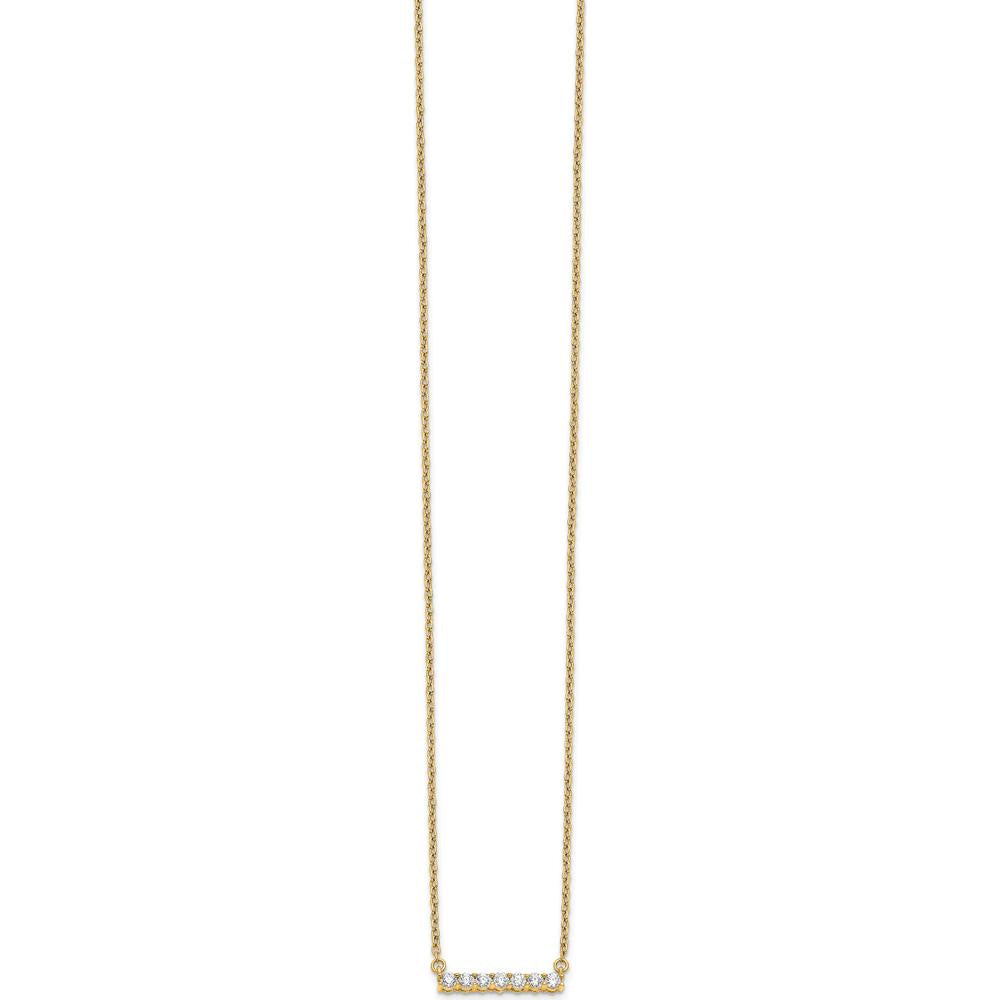 14K Yellow Gold 18" Diamond Bar Necklace with 1/4 Carat Total Diamond Weight by Oro Pregiato