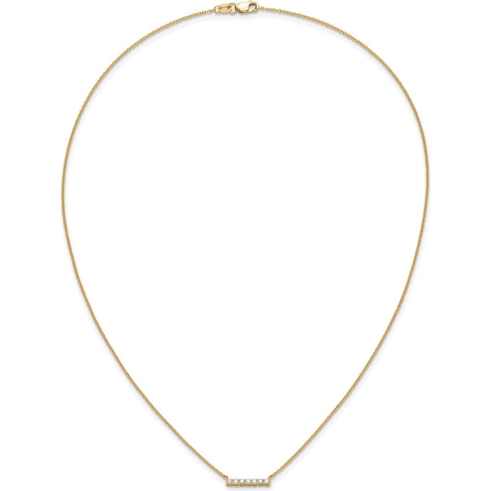 14K Yellow Gold 18" Diamond Bar Necklace with 1/4 Carat Total Diamond Weight by Oro Pregiato