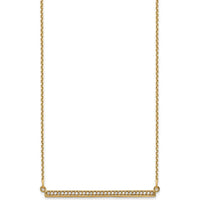 14K Yellow Gold 18" Diamond Bar Necklace with 30 Round Diamonds - 0.12 Carat Total Diamond Weight by Oro Pregiato