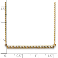 14K Yellow Gold 18" Diamond Bar Necklace with 30 Round Diamonds - 0.12 Carat Total Diamond Weight by Oro Pregiato