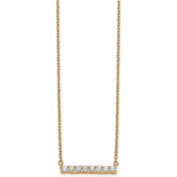 14K Yellow Gold 18" Diamond Bar Necklace with 8 Round Diamonds - 0.04 Carat Total Diamond Weight by Oro Pregiato