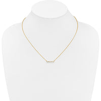 14K Yellow Gold 18" Diamond Bar Necklace with 8 Round Diamonds - 0.04 Carat Total Diamond Weight by Oro Pregiato