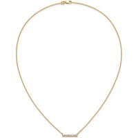 14K Yellow Gold 18" Diamond Bar Necklace with 8 Round Diamonds - 0.04 Carat Total Diamond Weight by Oro Pregiato