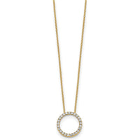14K Yellow Gold 18" Diamond Circle Pendant Necklace with 0.5 Carat Total Diamond Weight by Oro Pregiato