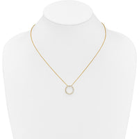 14K Yellow Gold 18" Diamond Circle Pendant Necklace with 0.5 Carat Total Diamond Weight by Oro Pregiato