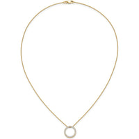 14K Yellow Gold 18" Diamond Circle Pendant Necklace with 0.5 Carat Total Diamond Weight by Oro Pregiato