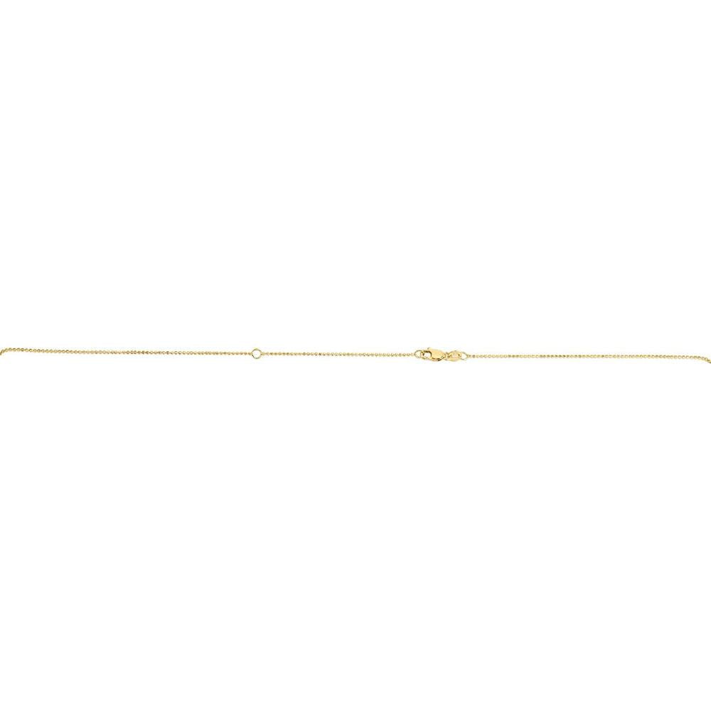 14K Yellow Gold 18" Diamond Cut Bead Chain with Lobster Clasp - Extendable to 16" by Orozza Fine Jewelry