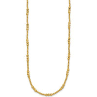 14K Yellow Gold 18" Diamond-cut Beaded Necklace - Polished Finish by 0