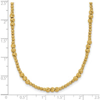 14K Yellow Gold 18" Diamond-cut Beaded Necklace - Polished Finish by 0