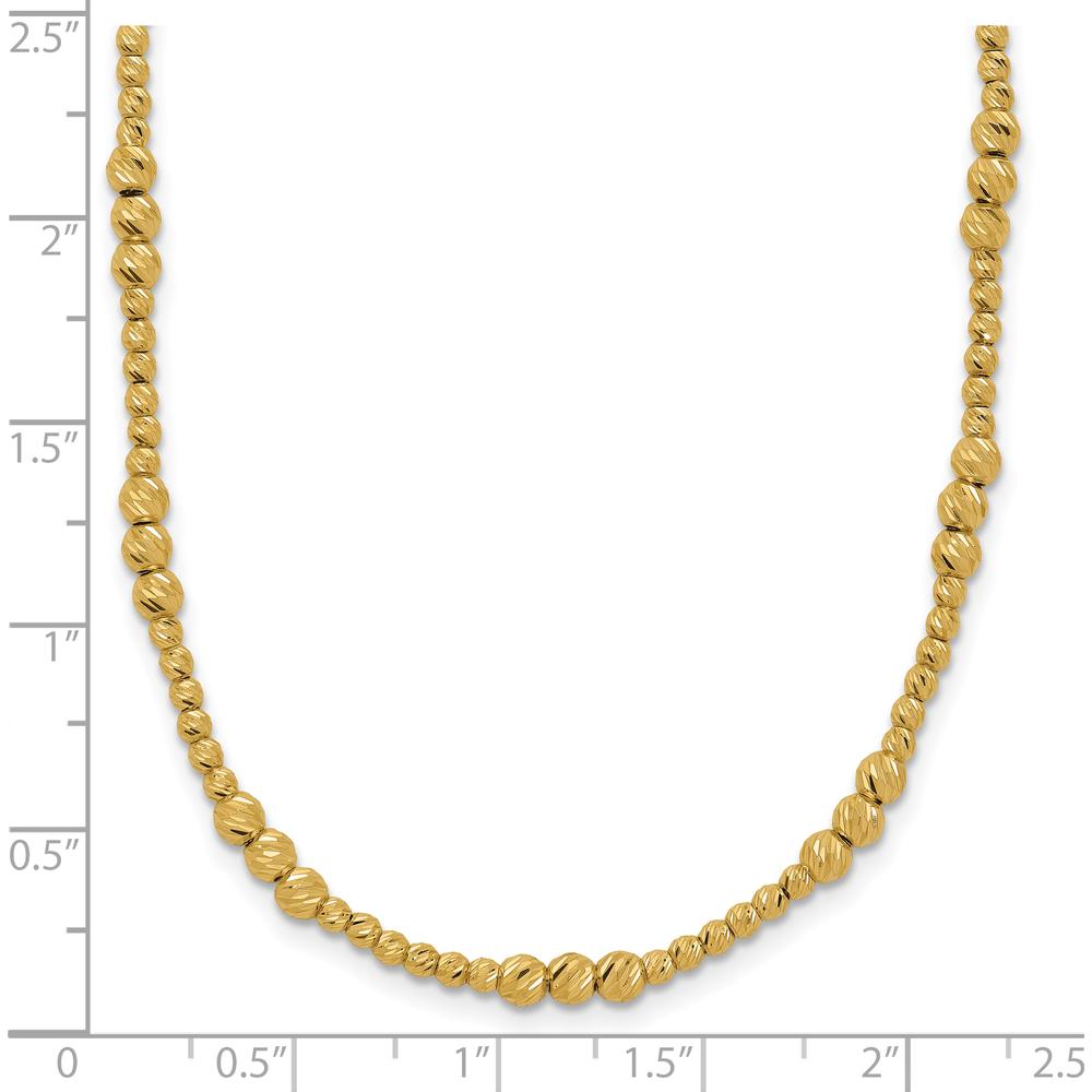 14K Yellow Gold 18" Diamond-cut Beaded Necklace - Polished Finish by 0