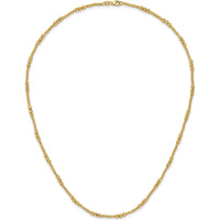 14K Yellow Gold 18" Diamond-cut Beaded Necklace - Polished Finish by 0