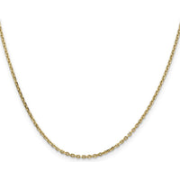 14K Yellow Gold 18" Diamond-Cut Cable Chain Necklace - 1.65mm Width by Oro Pregiato