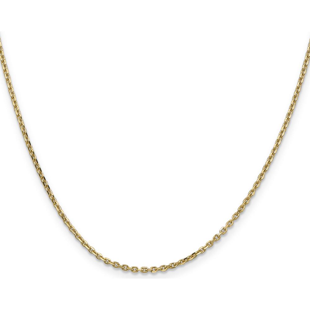 14K Yellow Gold 18" Diamond-Cut Cable Chain Necklace - 1.65mm Width by Oro Pregiato