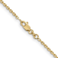 14K Yellow Gold 18" Diamond-Cut Cable Chain Necklace - 1.65mm Width by Oro Pregiato