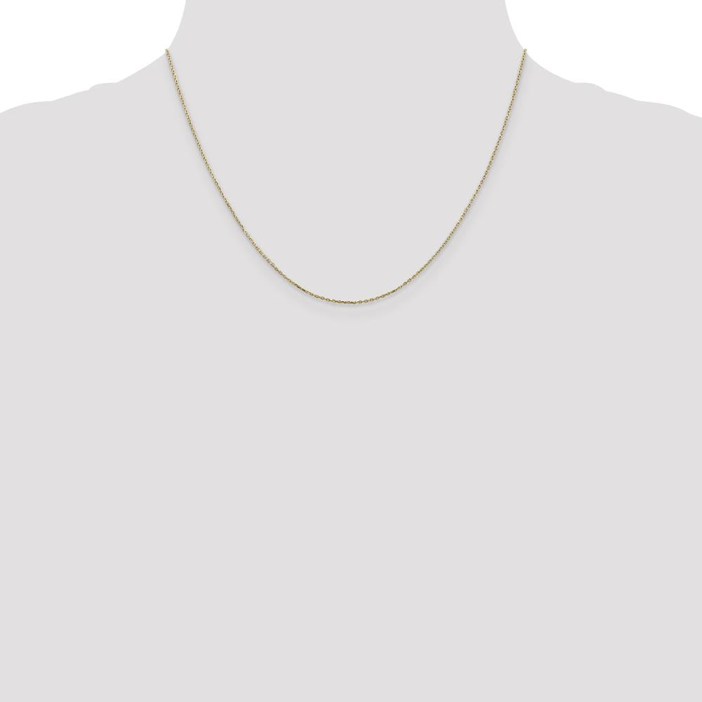 14K Yellow Gold 18" Diamond-Cut Cable Chain Necklace with Lobster Clasp by Oro Pregiato