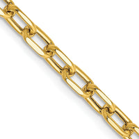14K Yellow Gold 18" Diamond-cut Cable Link Chain Necklace - 3.7mm Width by Oro Pregiato