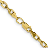 14K Yellow Gold 18" Diamond-cut Cable Link Chain Necklace - 3.7mm Width by Oro Pregiato