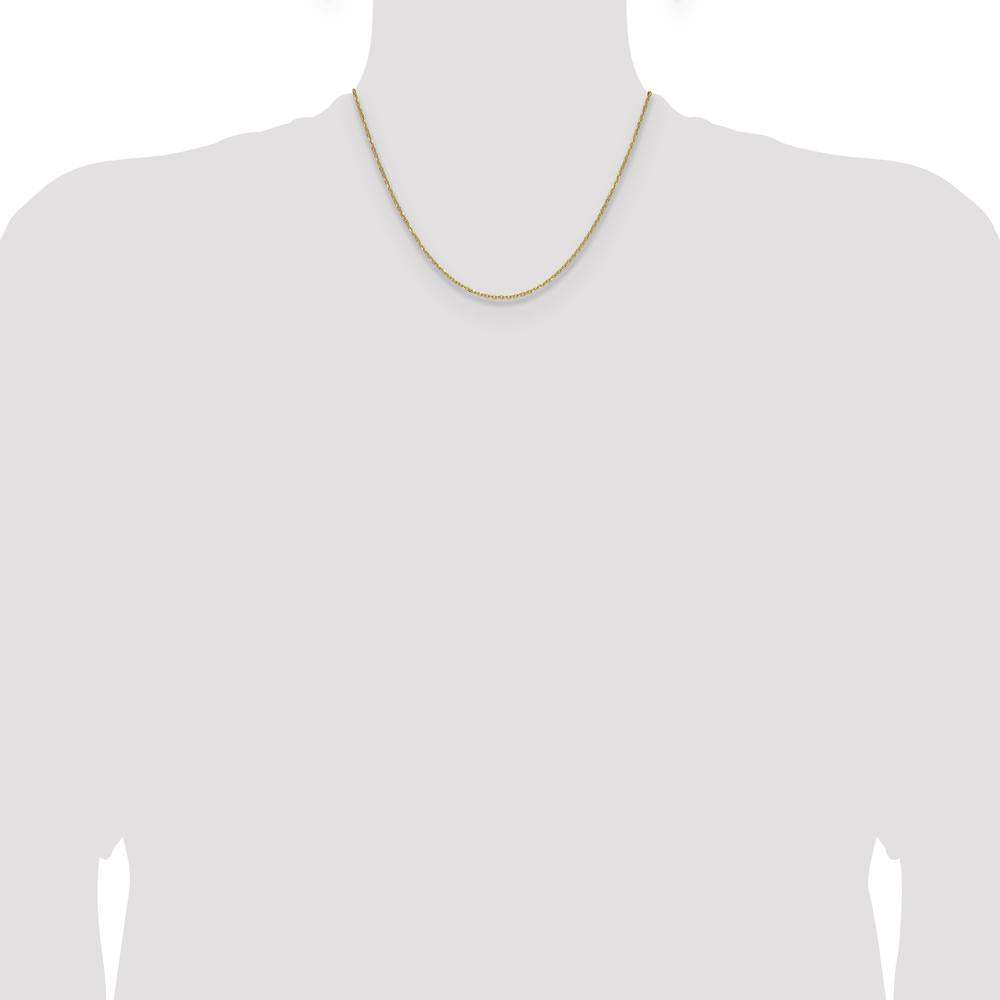 14K Yellow Gold 18" Diamond-Cut Forzantine Cable Chain Necklace - 1.4mm Width by Oro Pregiato