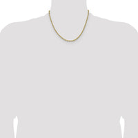 14K Yellow Gold 18" Diamond-Cut French Link Chain - 3.9mm Width by Oro Pregiato