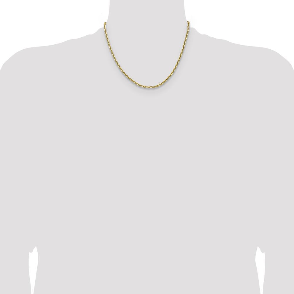 14K Yellow Gold 18" Diamond-Cut French Link Chain - 3.9mm Width by Oro Pregiato