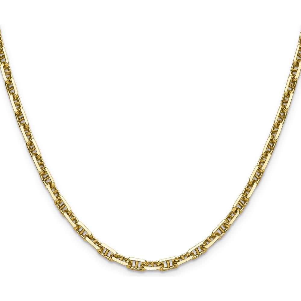 14K Yellow Gold 18" Diamond-Cut Mariner Anchor Chain - 4.1mm Width by Oro Pregiato