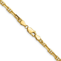 14K Yellow Gold 18" Diamond-Cut Mariner Anchor Chain - 4.1mm Width by Oro Pregiato