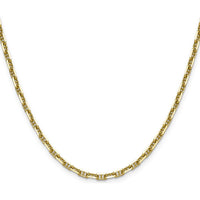 14K Yellow Gold 18" Diamond-Cut Mariner Anchor Chain Necklace - 3.5mm Width by Oro Pregiato