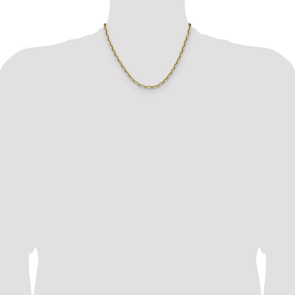 14K Yellow Gold 18" Diamond-Cut Mariner Anchor Chain Necklace - 3.5mm Width by Oro Pregiato