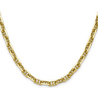 14K Yellow Gold 18" Diamond-Cut Mariner Anchor Chain Necklace by Oro Pregiato