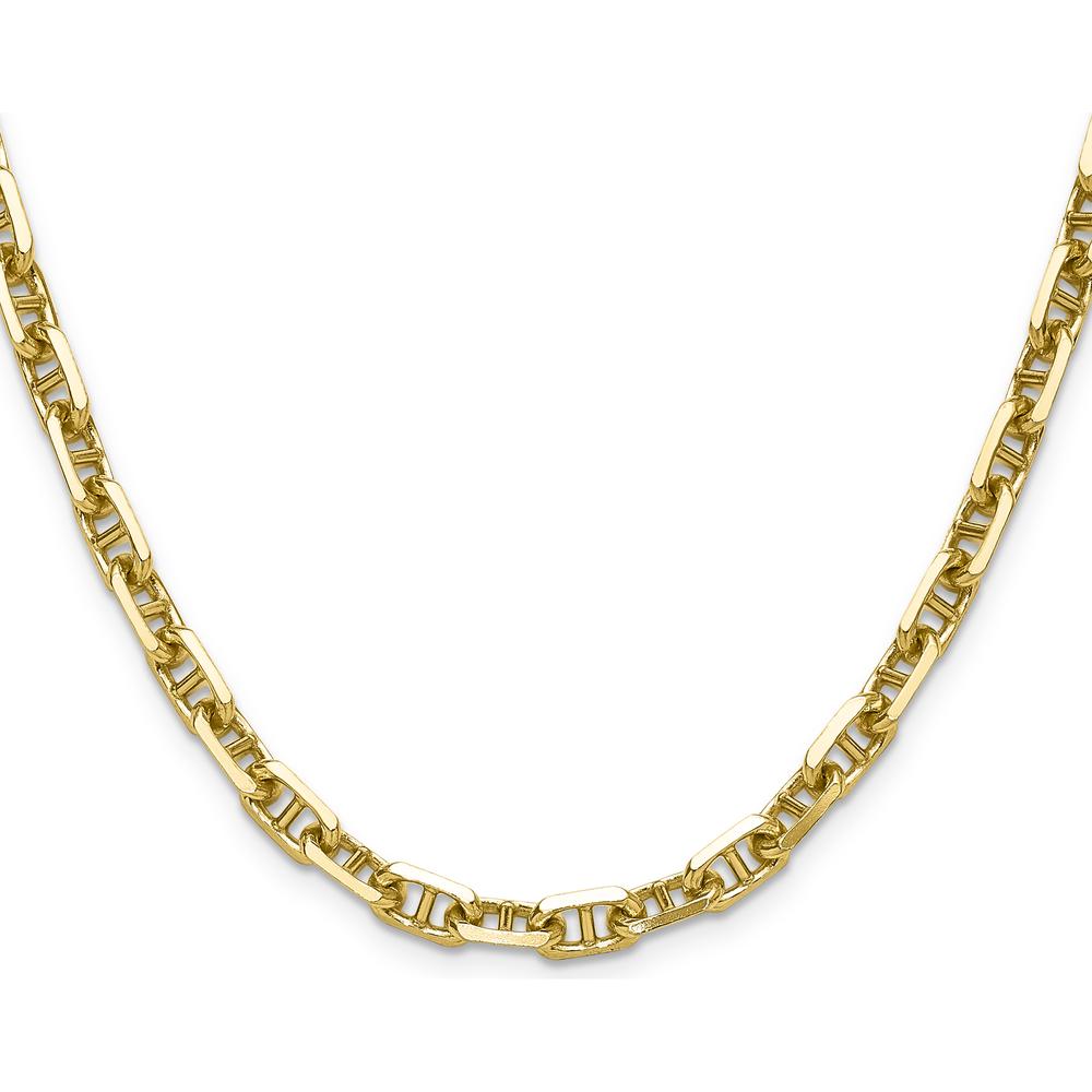 14K Yellow Gold 18" Diamond-Cut Mariner Anchor Chain Necklace by Oro Pregiato