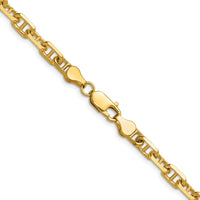 14K Yellow Gold 18" Diamond-Cut Mariner Anchor Chain Necklace by Oro Pregiato