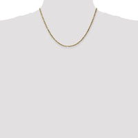 14K Yellow Gold 18" Diamond-Cut Milano Rope Chain - 2.5mm Width with Lobster Clasp by Oro Pregiato