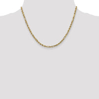 14K Yellow Gold 18" Diamond-Cut Milano Rope Chain Necklace with Lobster Clasp - 3mm Solid Link by Oro Pregiato