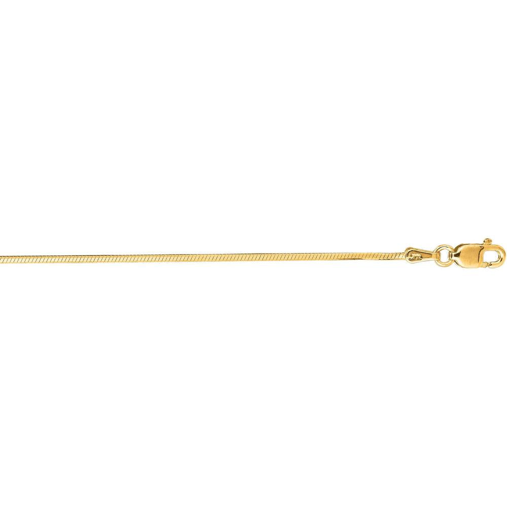 14K Yellow Gold 18" Diamond-Cut Octagonal Snake Chain Necklace - 0.98mm by Orozza Fine Jewelry
