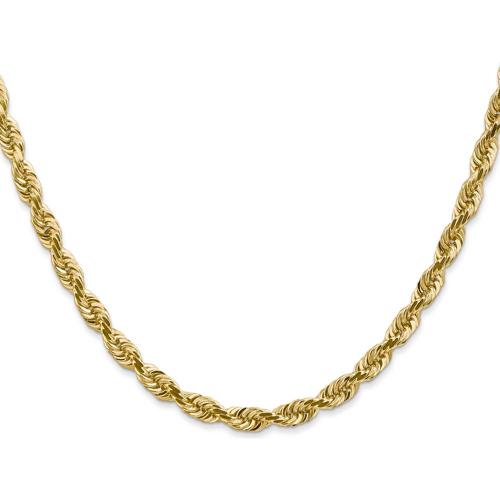 14K Yellow Gold 18" Diamond-Cut Quadruple Rope Chain - 4.5mm Width by Oro Pregiato