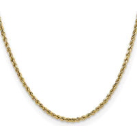 14K Yellow Gold 18" Diamond-Cut Rope Chain - 2.5mm Width by Oro Pregiato