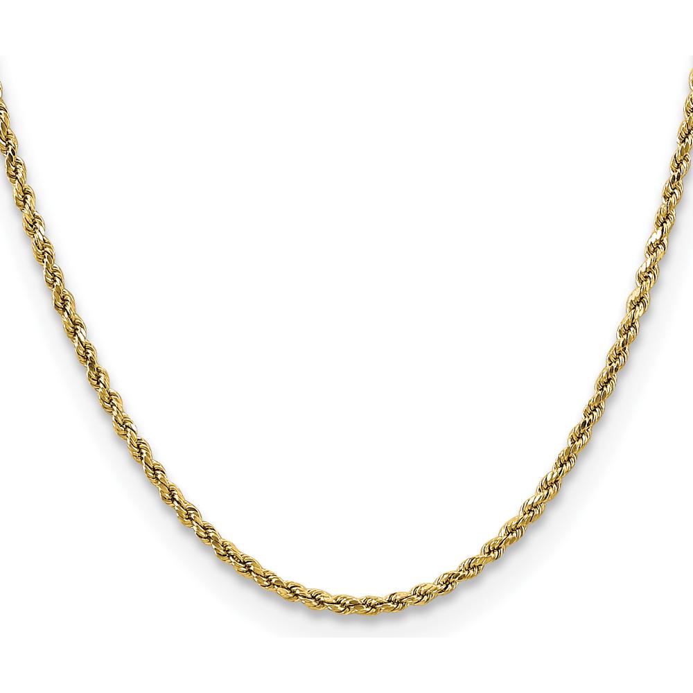 14K Yellow Gold 18" Diamond-Cut Rope Chain - 2.5mm Width by Oro Pregiato