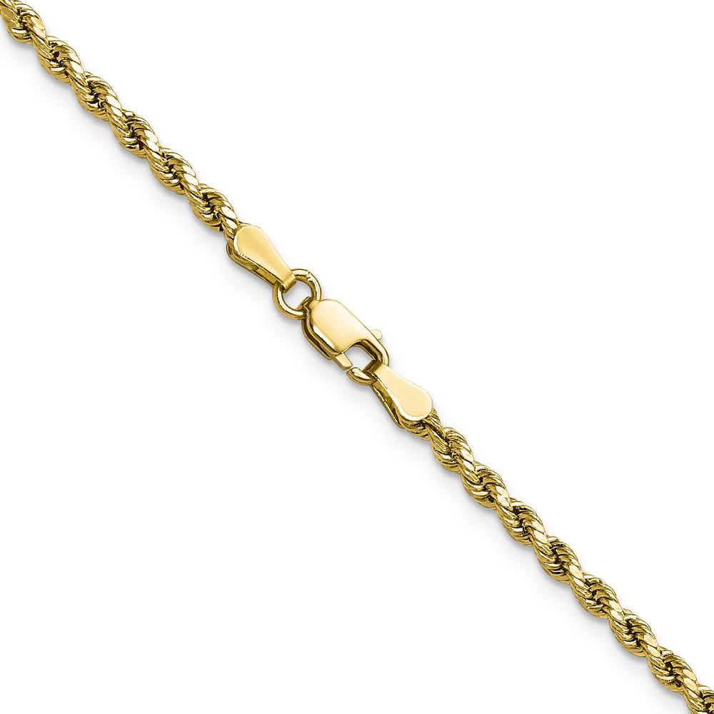 14K Yellow Gold 18" Diamond-Cut Rope Chain - 2.5mm Width by Oro Pregiato