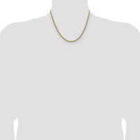 14K Yellow Gold 18" Diamond-Cut Rope Chain - 2.5mm Width by Oro Pregiato