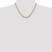 14K Yellow Gold 18" Diamond-Cut Rope Chain - 4mm Width by Oro Pregiato