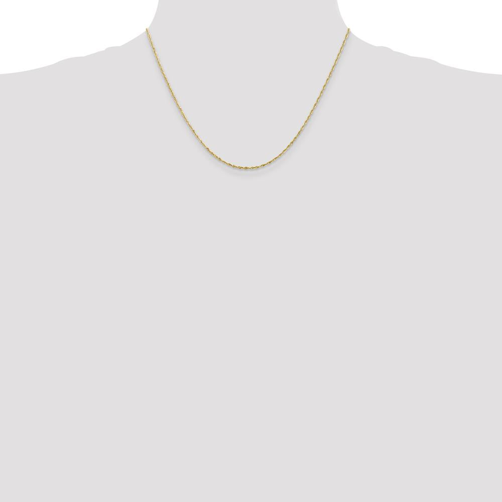 14K Yellow Gold 18" Diamond-Cut Rope Chain Necklace - 1.5mm Width by Oro Pregiato