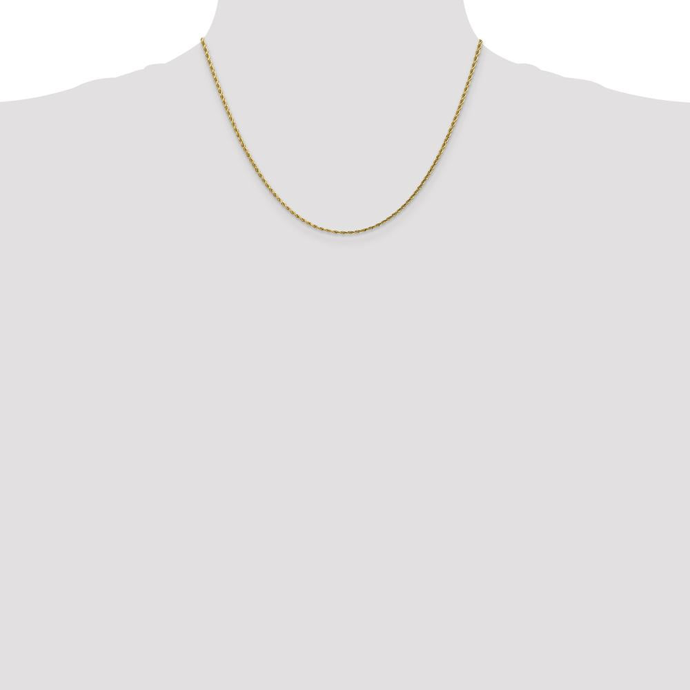 14K Yellow Gold 18" Diamond-Cut Rope Chain Necklace with Lobster Clasp - 1.75mm