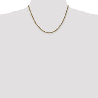 14K Yellow Gold 18" Diamond-Cut Rope Chain Necklace with Lobster Clasp - 3.5mm Solid Handcrafted Design