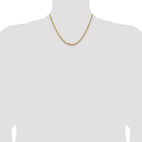 14K Yellow Gold 18" Diamond-Cut Rope Chain Necklace with Lobster Clasp - 3.75mm