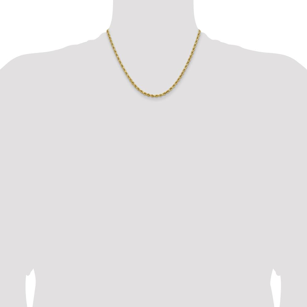 14K Yellow Gold 18" Diamond-Cut Rope Chain Necklace with Lobster Clasp - 3.75mm