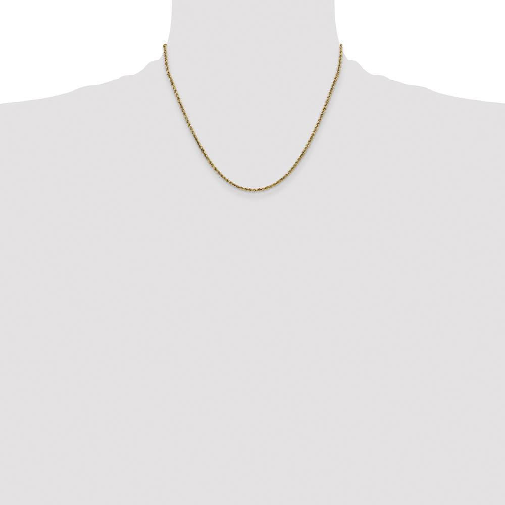 14K Yellow Gold 18" Diamond-Cut Rope Chain with Lobster Clasp by Oro Pregiato