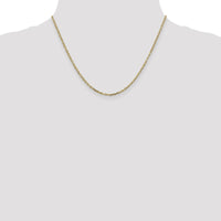 14K Yellow Gold 18" Diamond-Cut Round Open Link Cable Chain - 2.2mm Width by Oro Pregiato